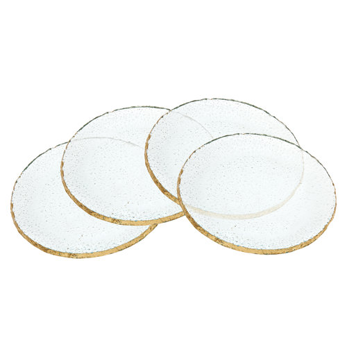 Godinger Silver Art Co Harper Gold Raw Edge Dessert Plates & Reviews